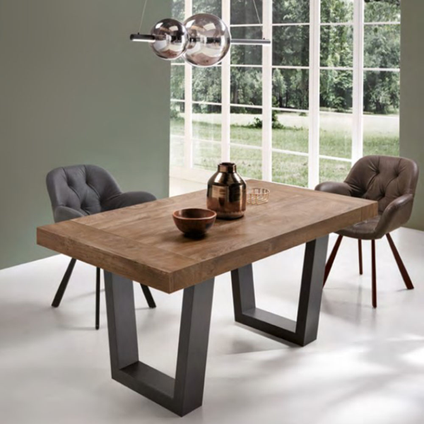 Arredamento vendita online a basso prezzo :: Tavoli allungabili :: Tavolo  rettangolare allungabile Orfeo piana legno basamento metallo